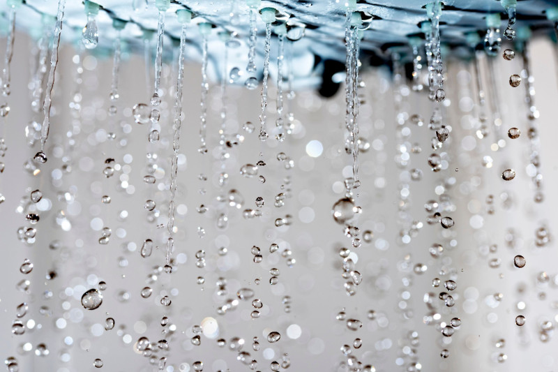 Hot water coming out of a shower