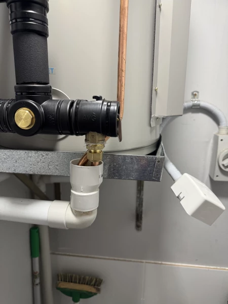 New valves and pipework fitted to a commercial hot water unit in Ascot