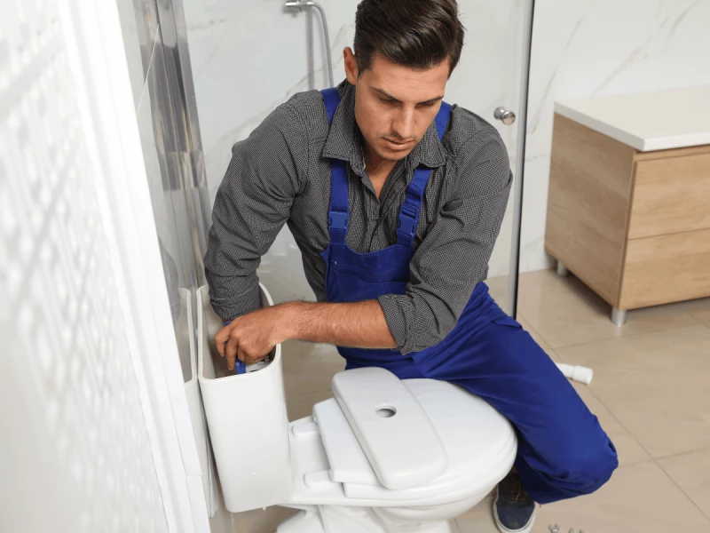 Plumber finding the cause of the water leak