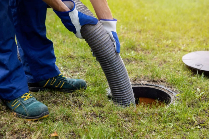 a man investing sewage smell after rain