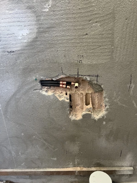 rough-in for a shower set installation in dianella