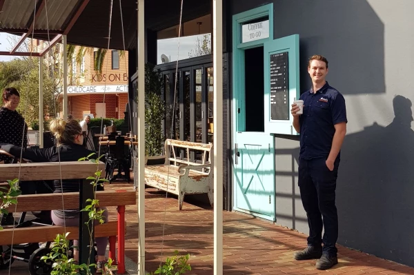 Michael at Finlayson coffee shop in Inglewood