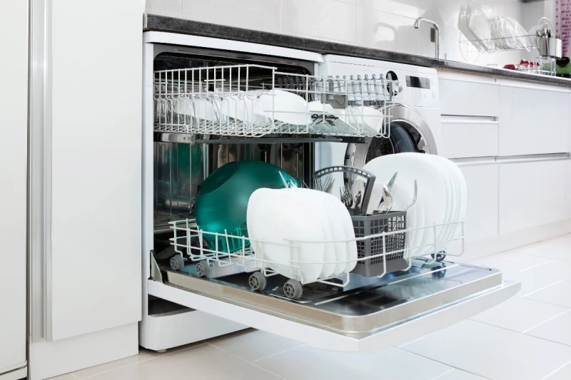 a dishwasher that has been installed in a residential home.