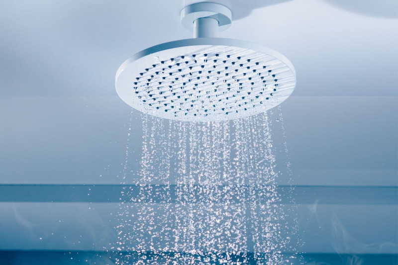 hot water coming from a shower head