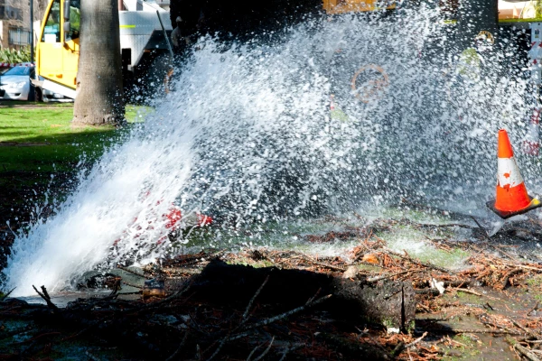 Burst pipe plumbing emergency