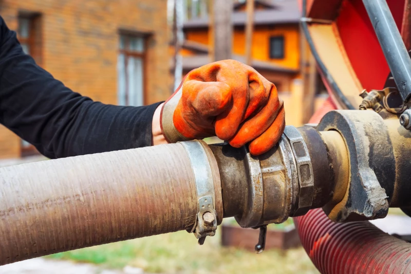 Swan's plumber working on septic tank